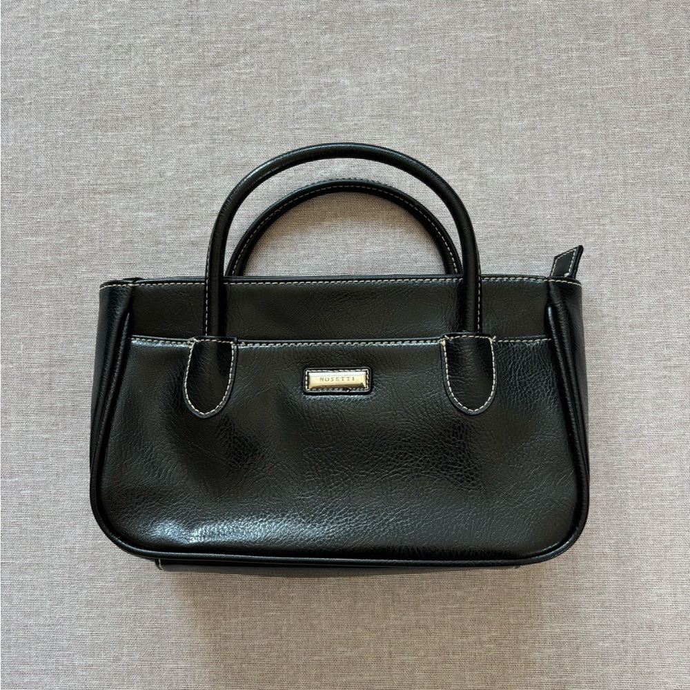Rosetti vegan leather retro handbag black purse.